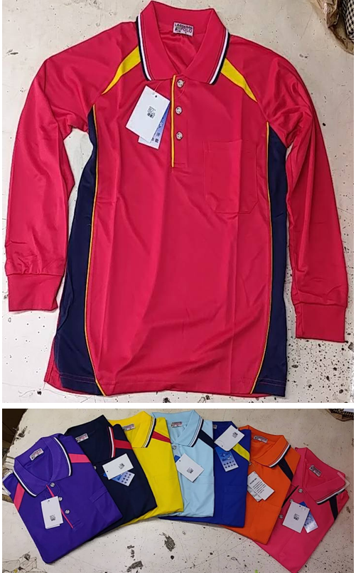 服剪接配色工作 長袖吸濕排汗101，有短袖款，編號是 3100