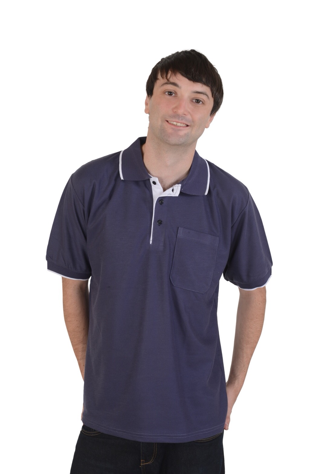 制服 網眼短袖POLO衫C308灰色TC布，有短長款，編號為 D408