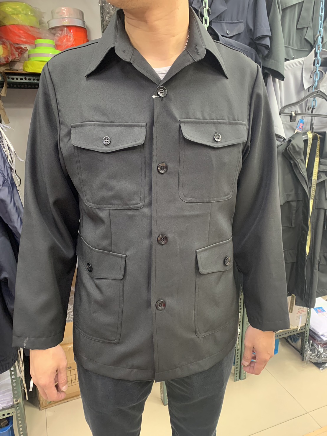 ZC保全警衛制服長袖中山裝黑色589      深藍色593