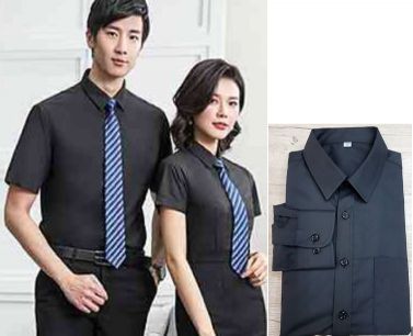制服 黑色吸濕排汗 男版GK123-3   女版GK123A-3長短袖都有